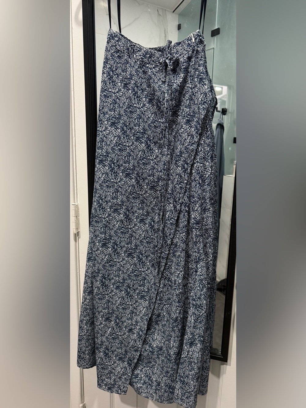 Lulu's Navy Blue Printed Wrap Maxi Skirt